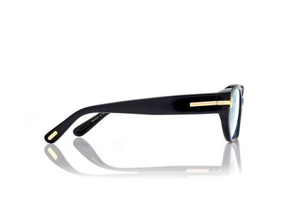 TOM FORD OM SHINY BLACK ICON BLUE BLOCK OVAL OPTICALS